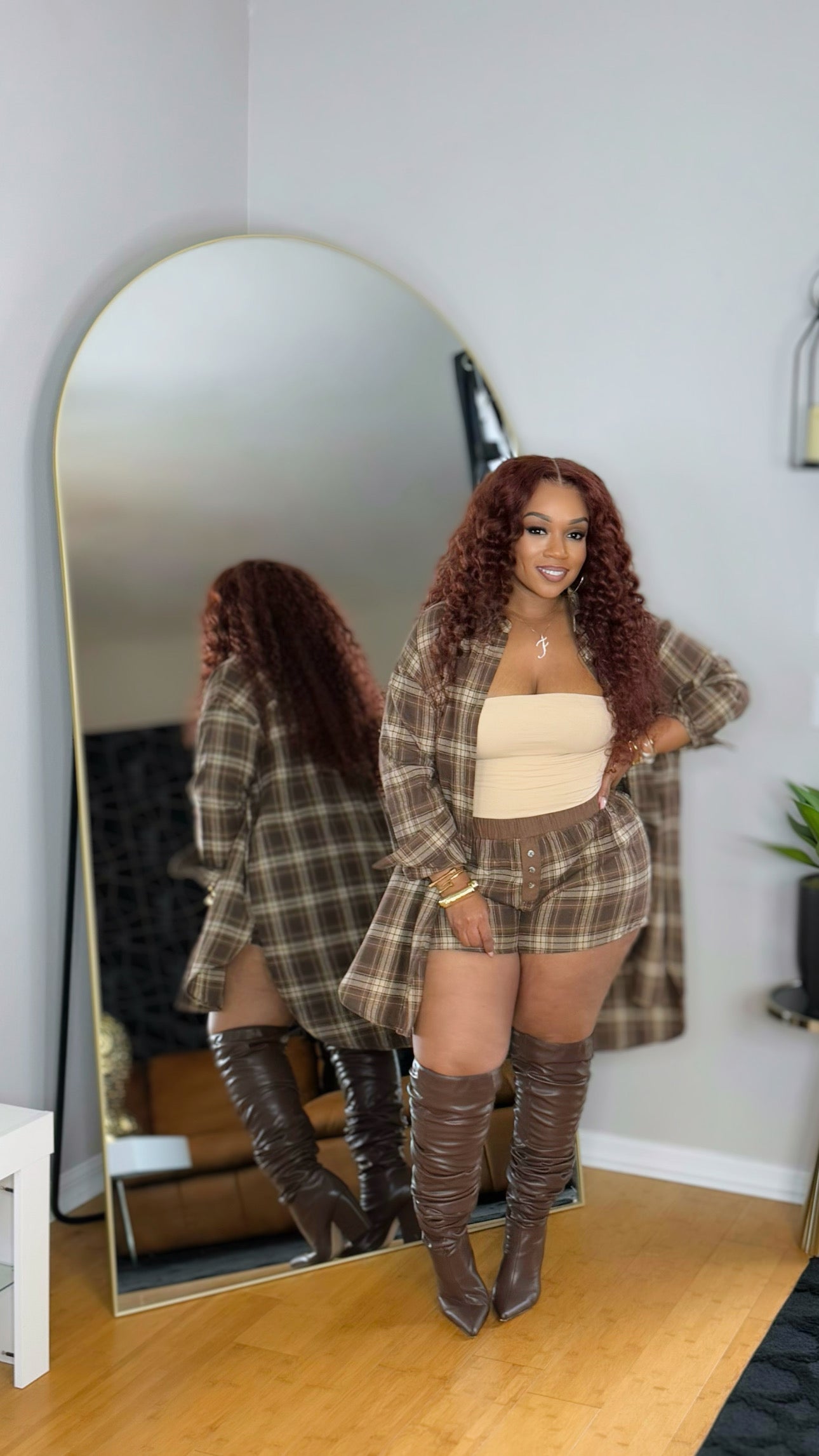 Fall Flannel Short Set