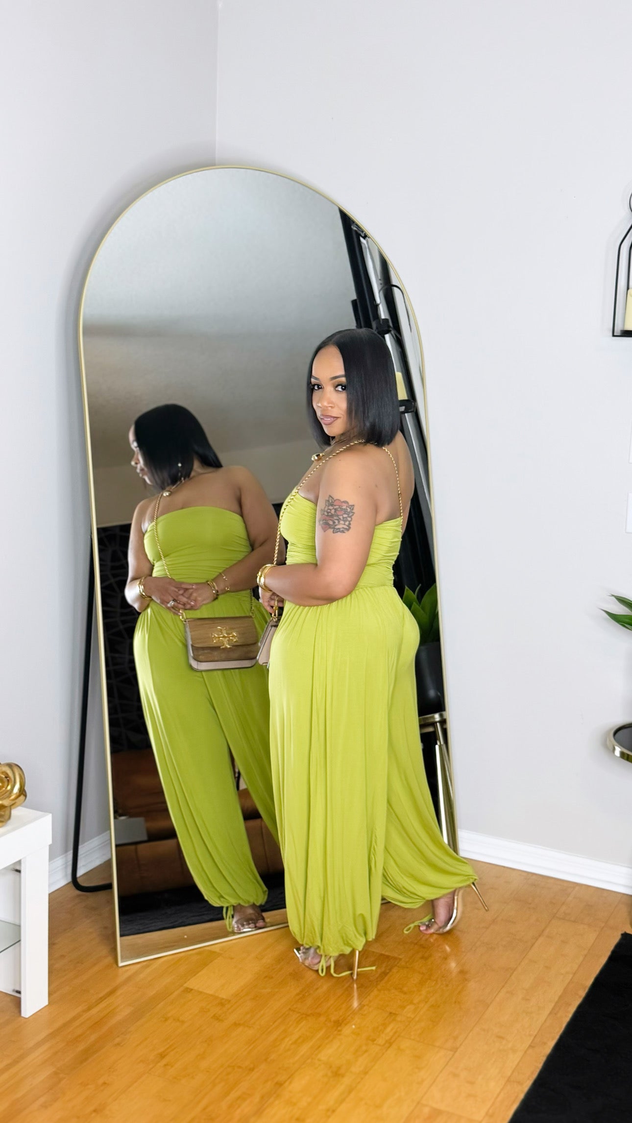 Dreams Jumpsuit- Chartreuse