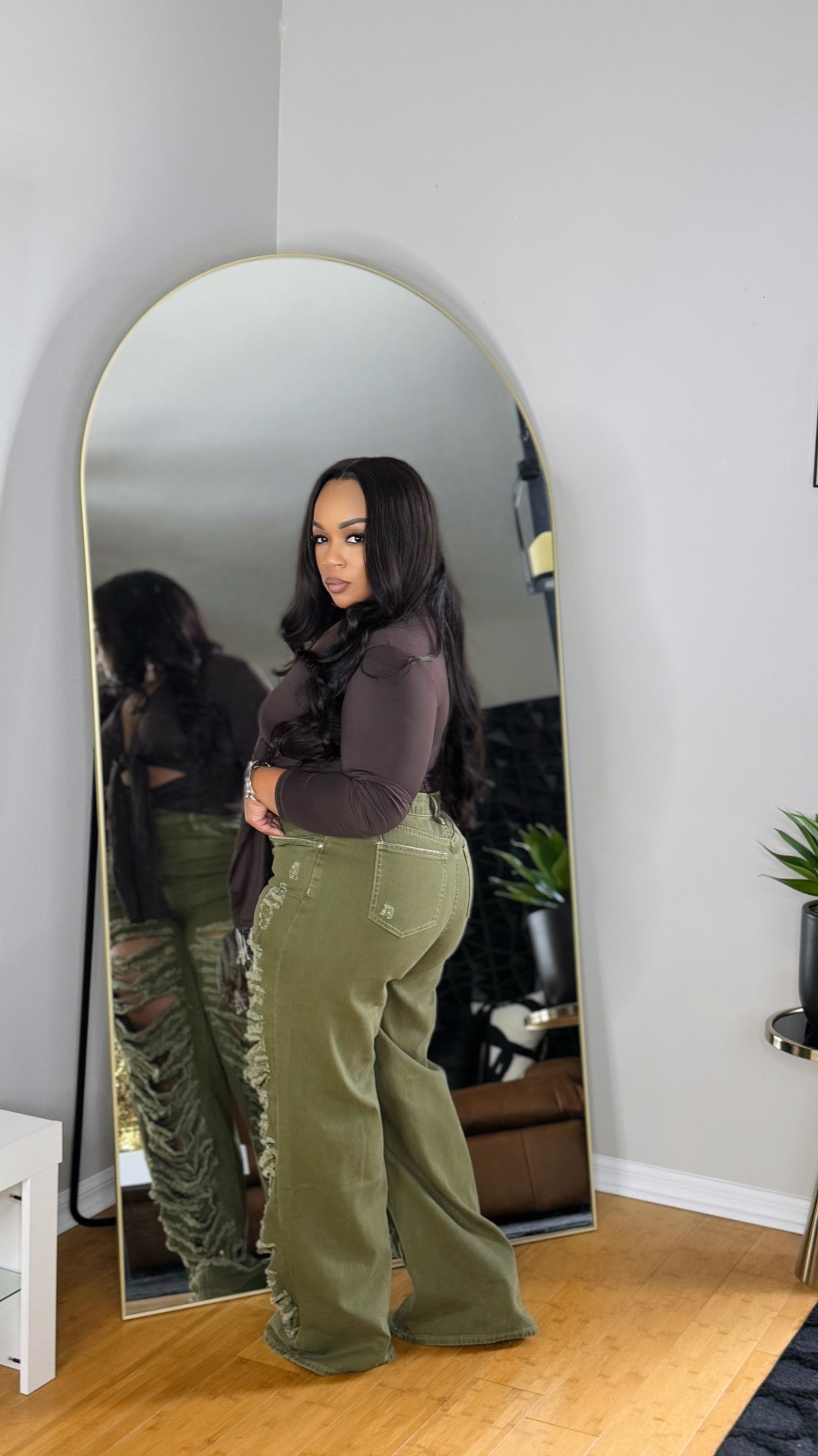 Tanya Long Sleeve Top- Brown