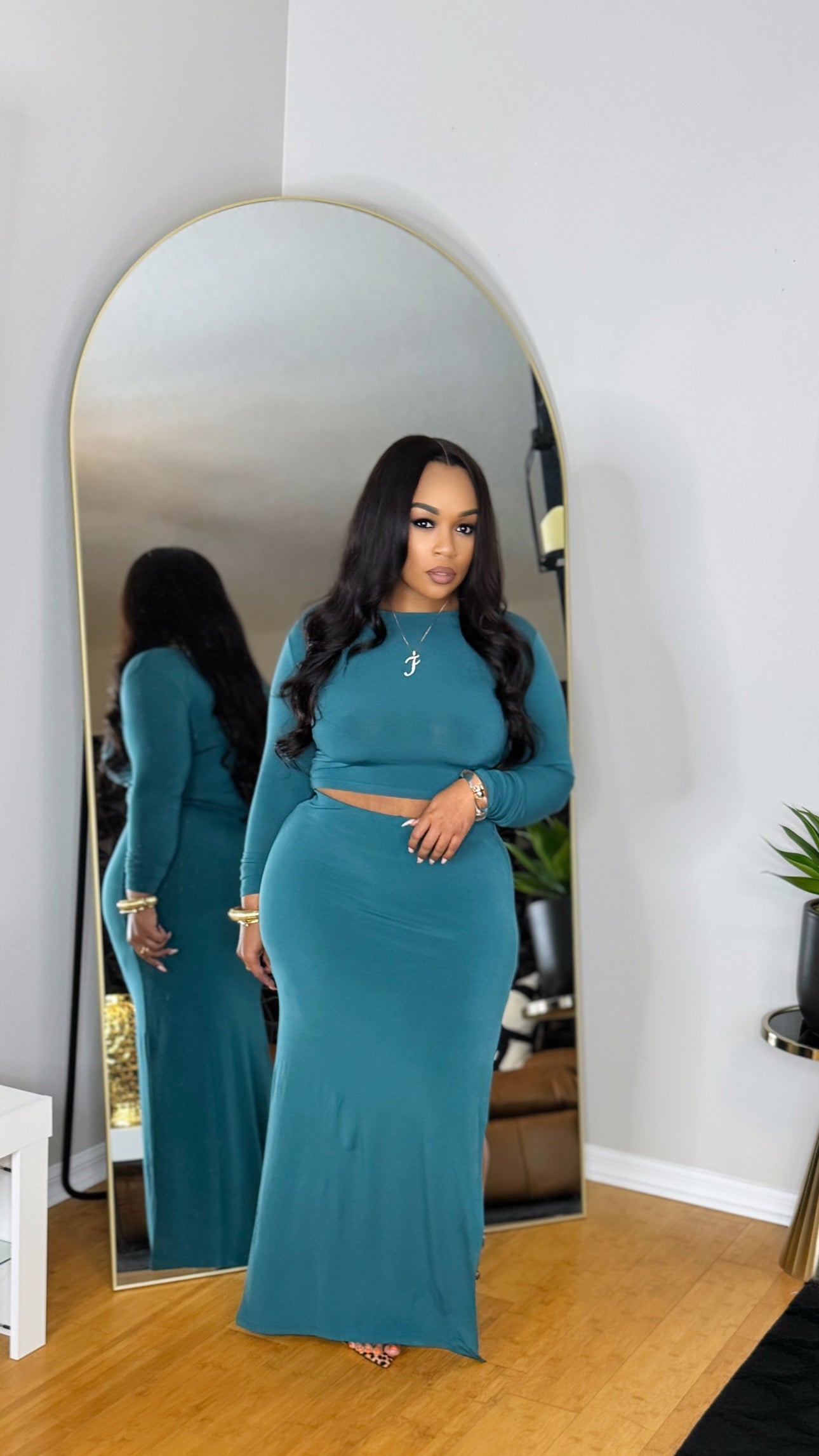 Simplicity Skirt Set- Teal