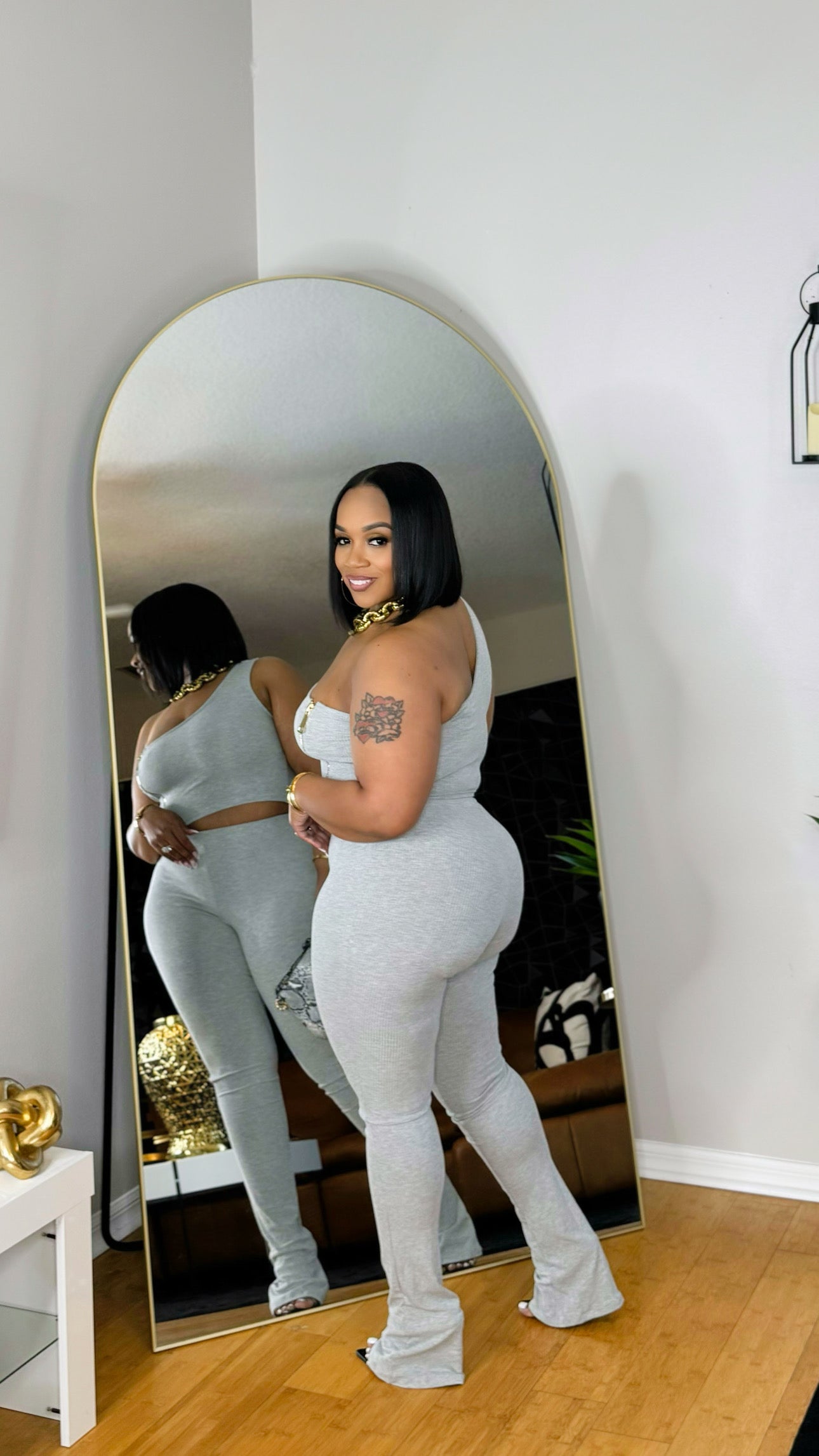 Zipper Detail Ribbed Set