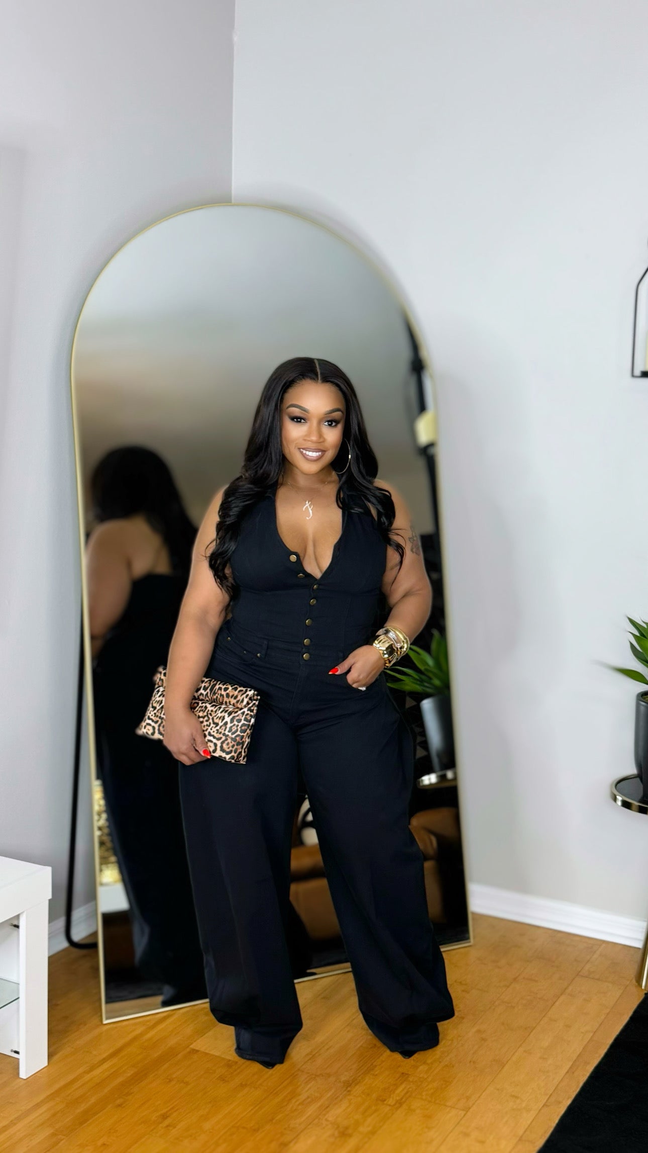 Overly Loaded Denim Jumpsuit- Black