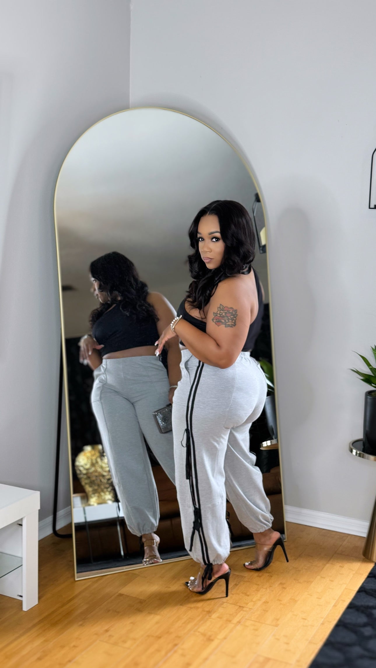 One Shoulder Top- Black