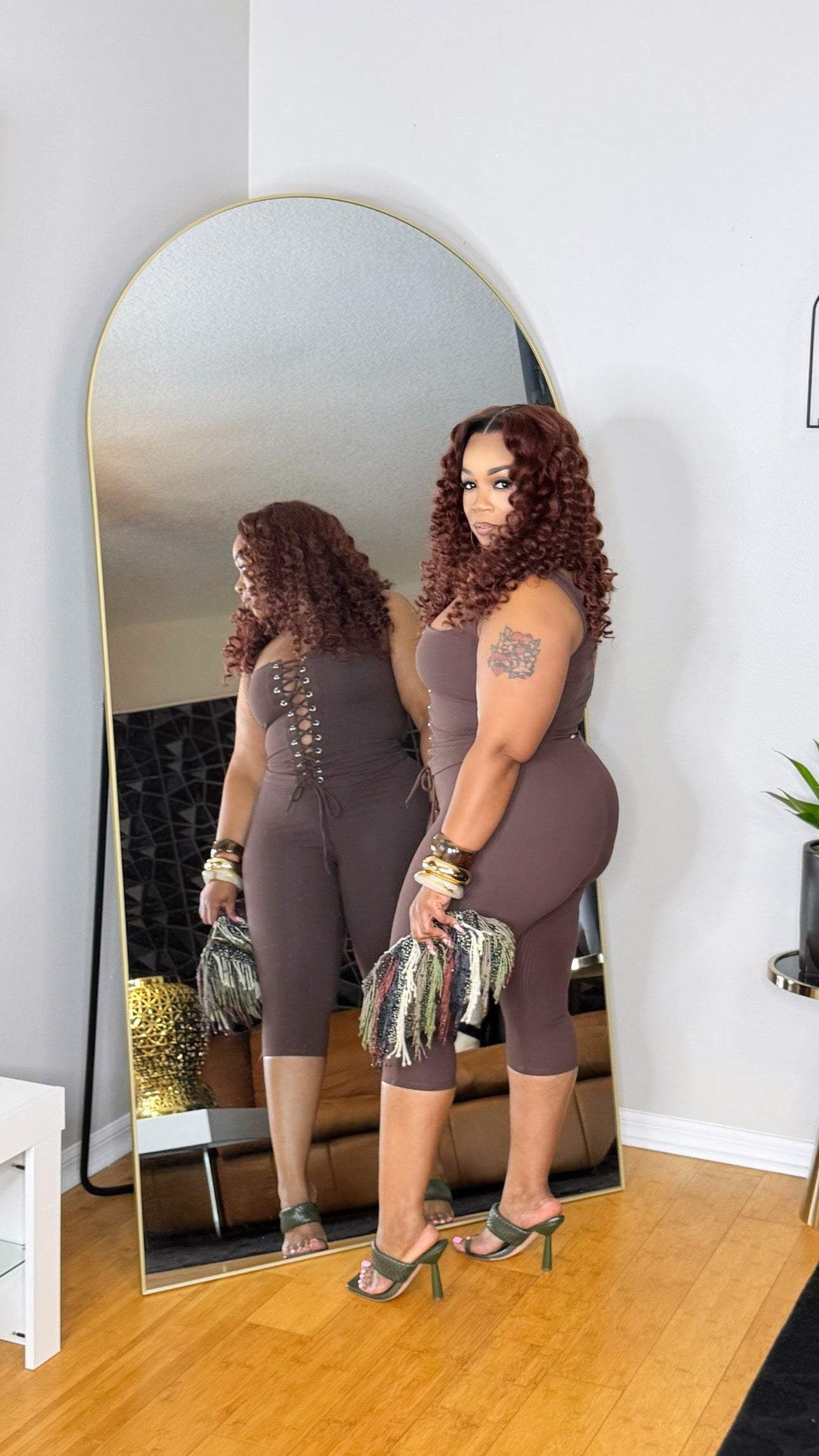 Snatched Capri Set- Brown