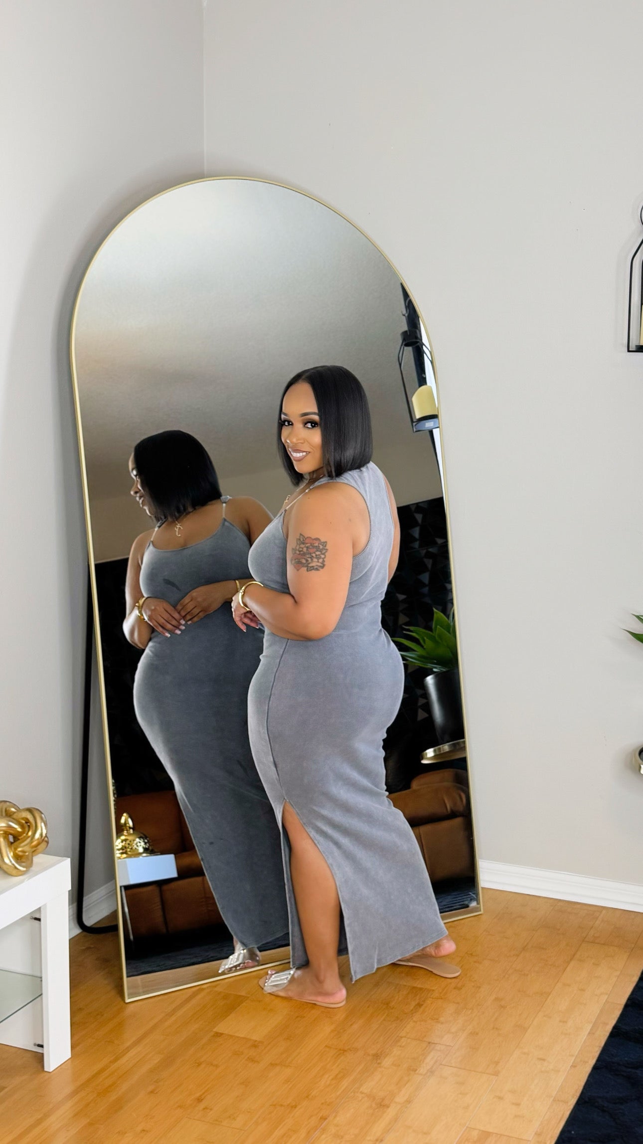 Mineral Washed Maxi- Grey