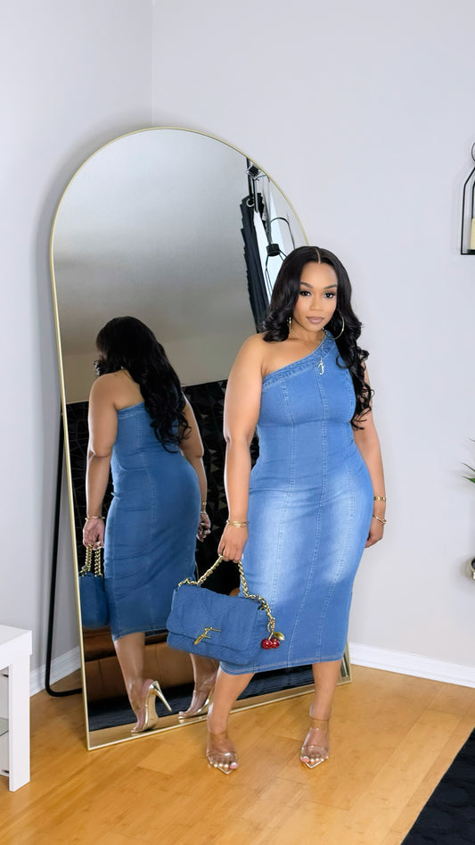 Take a Hint Denim Dress