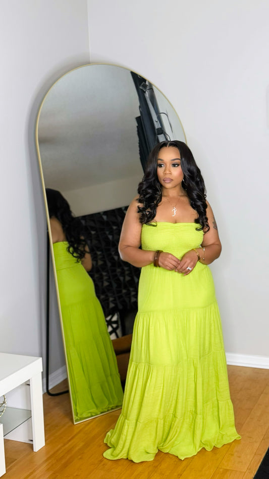 Max Comfort Maxi Dress- Lime