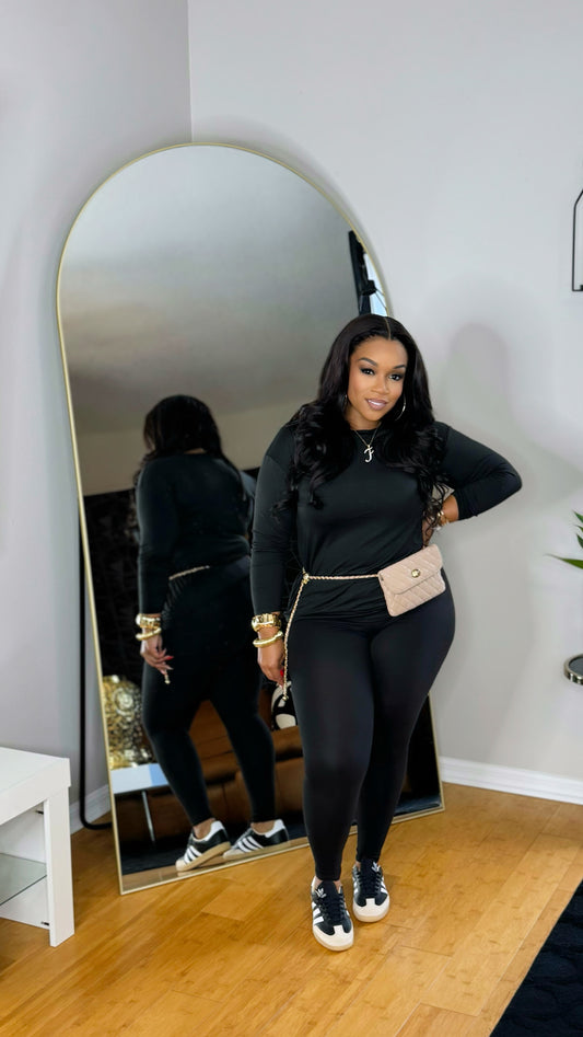 Weekend Legging Set-Black