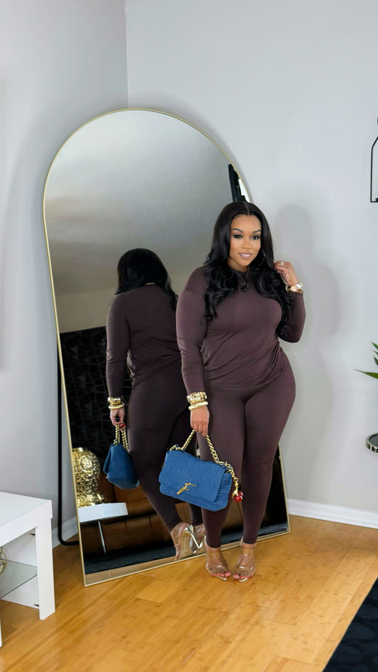 Weekend Legging Set-Brown