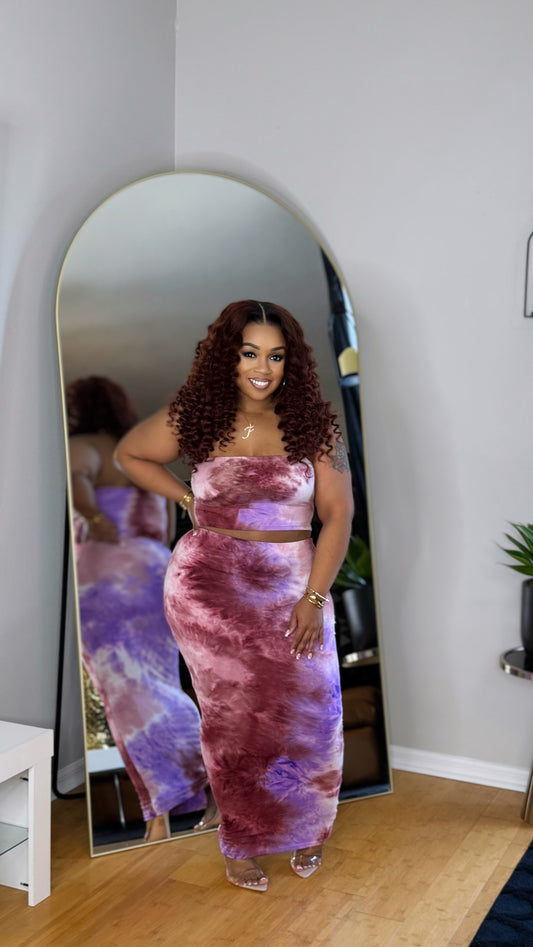 Just Like That Skirt Set- Violet Combo