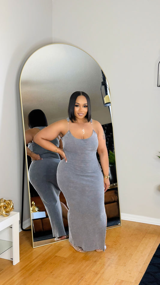 Mineral Washed Maxi- Grey