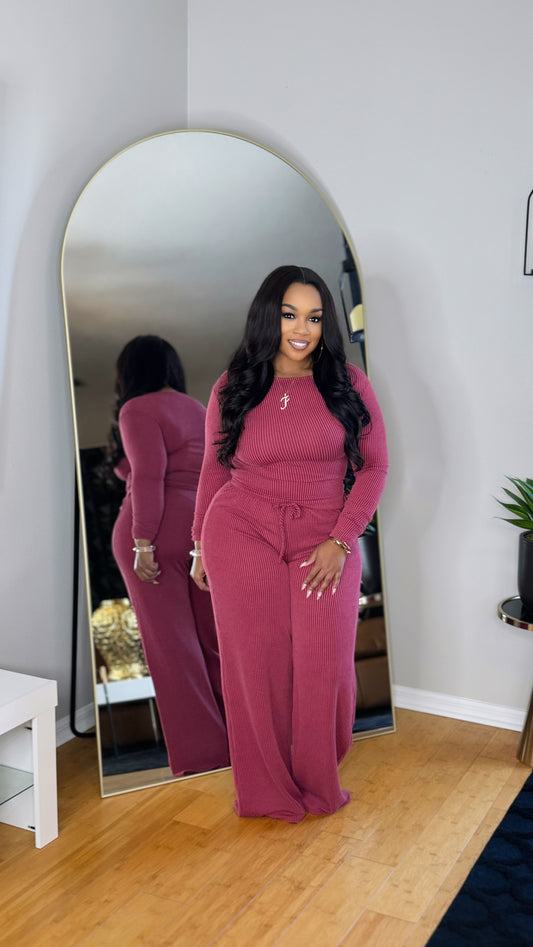 Fall Breeze Set-Burgundy