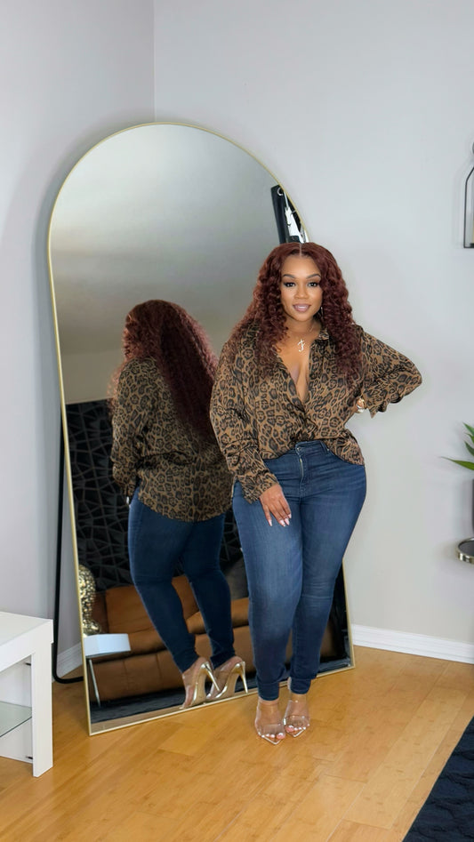 Leopard Satin Shirt