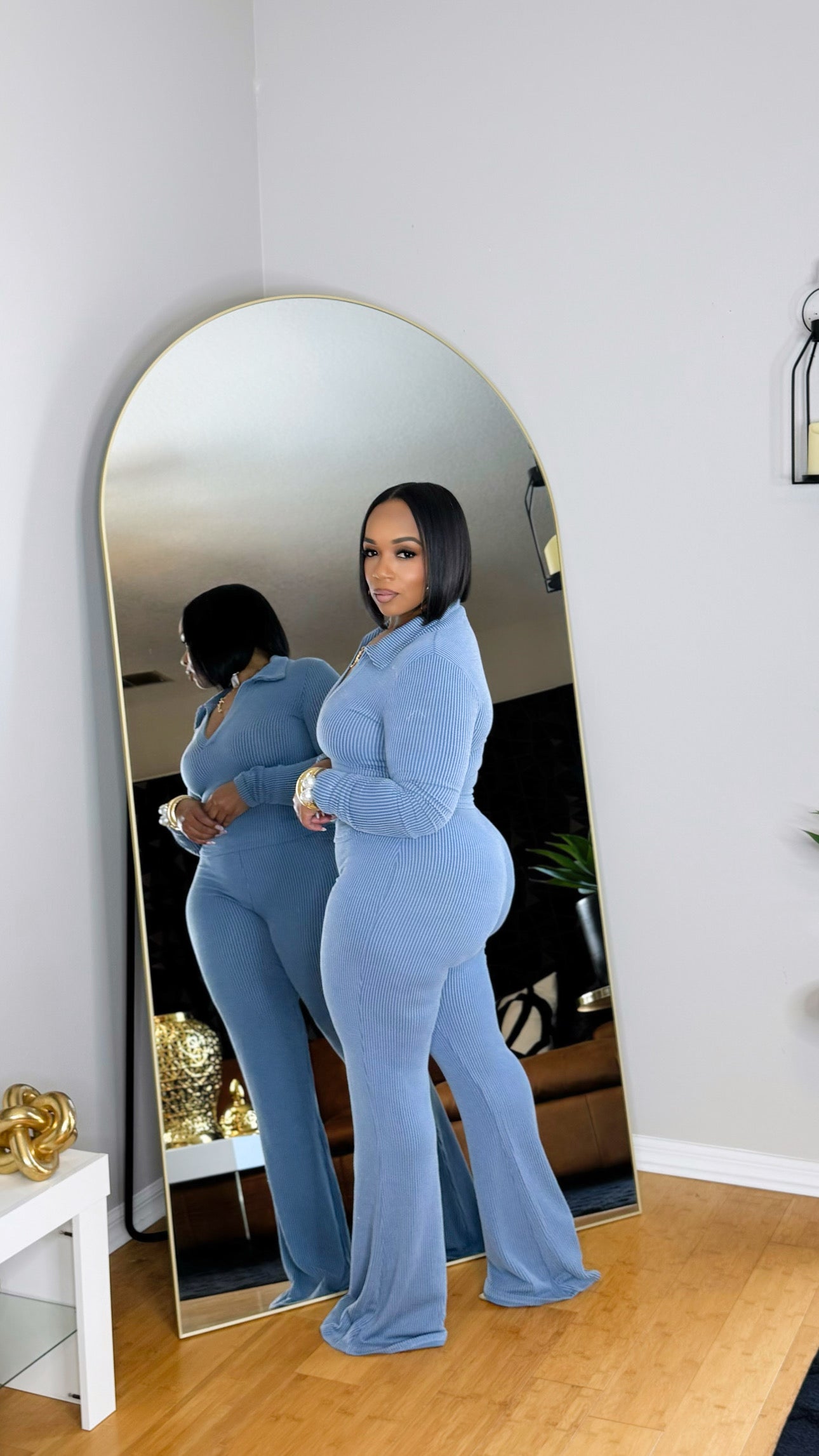 Fall Breeze Long Sleeve Set- Blue