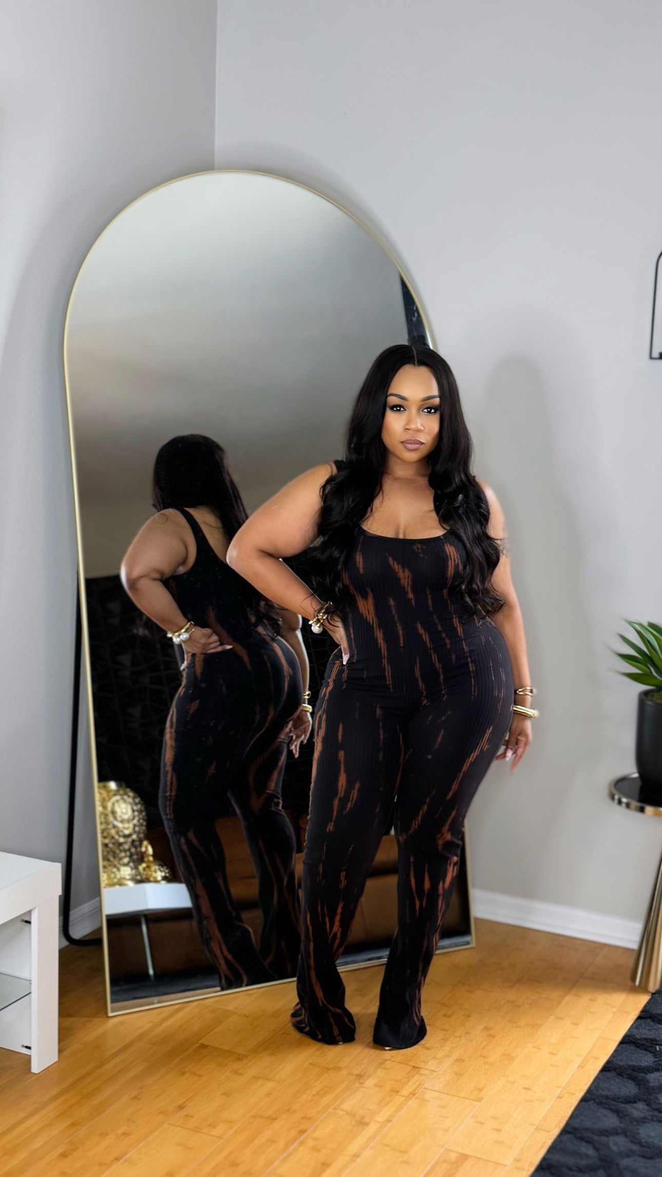 Black Tie Dye Jumpsuit