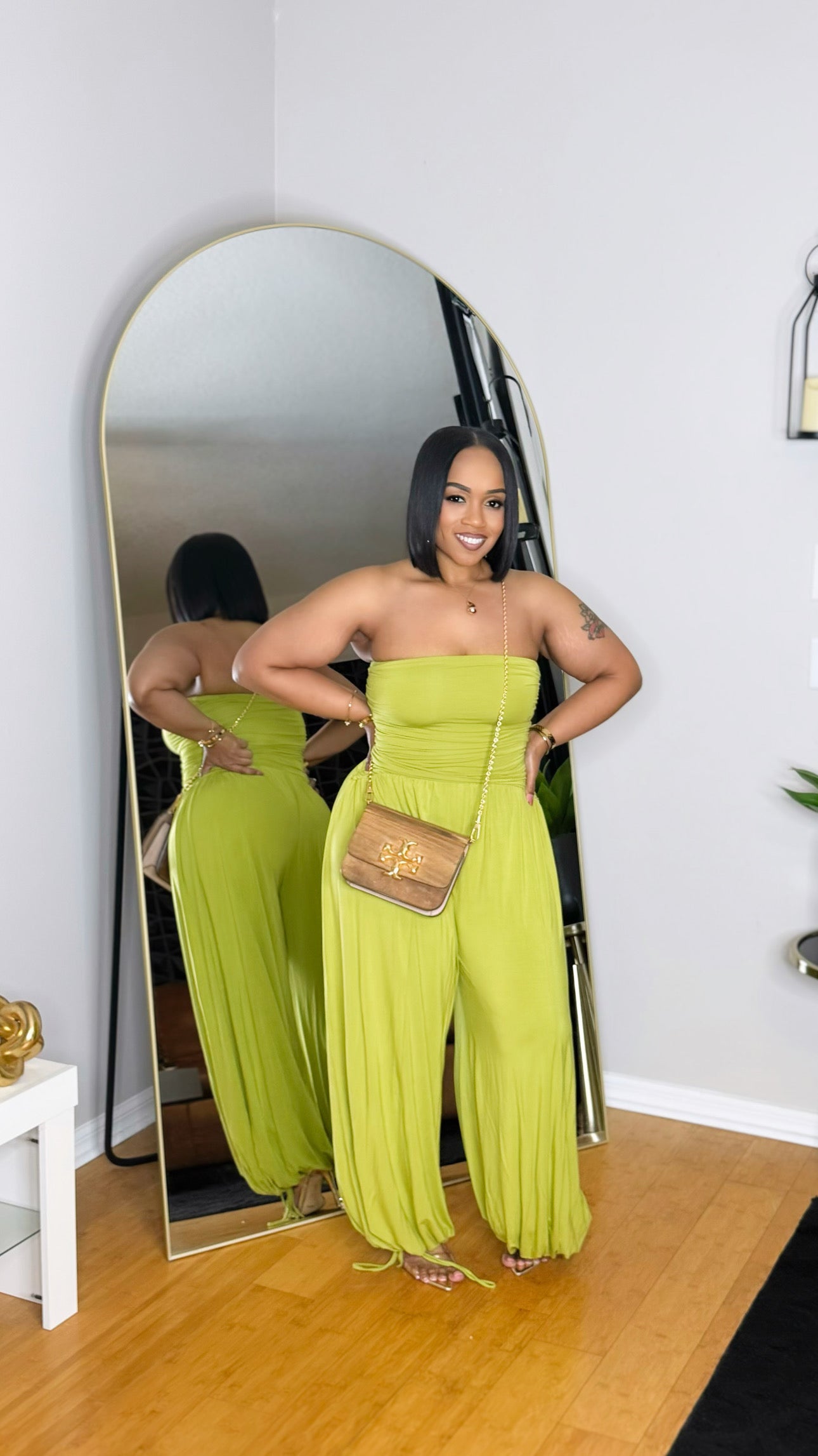 Dreams Jumpsuit- Chartreuse