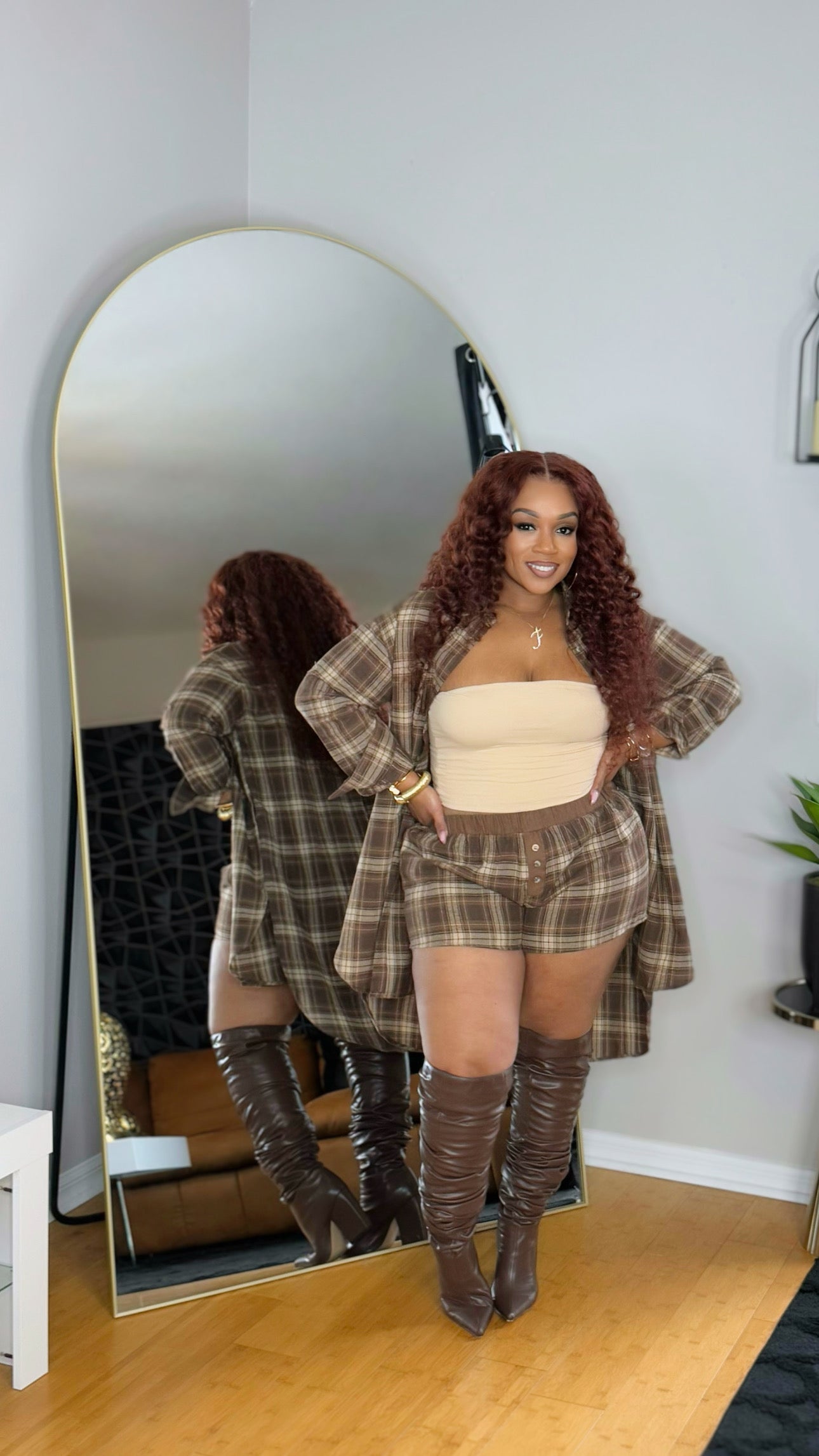 Fall Flannel Short Set
