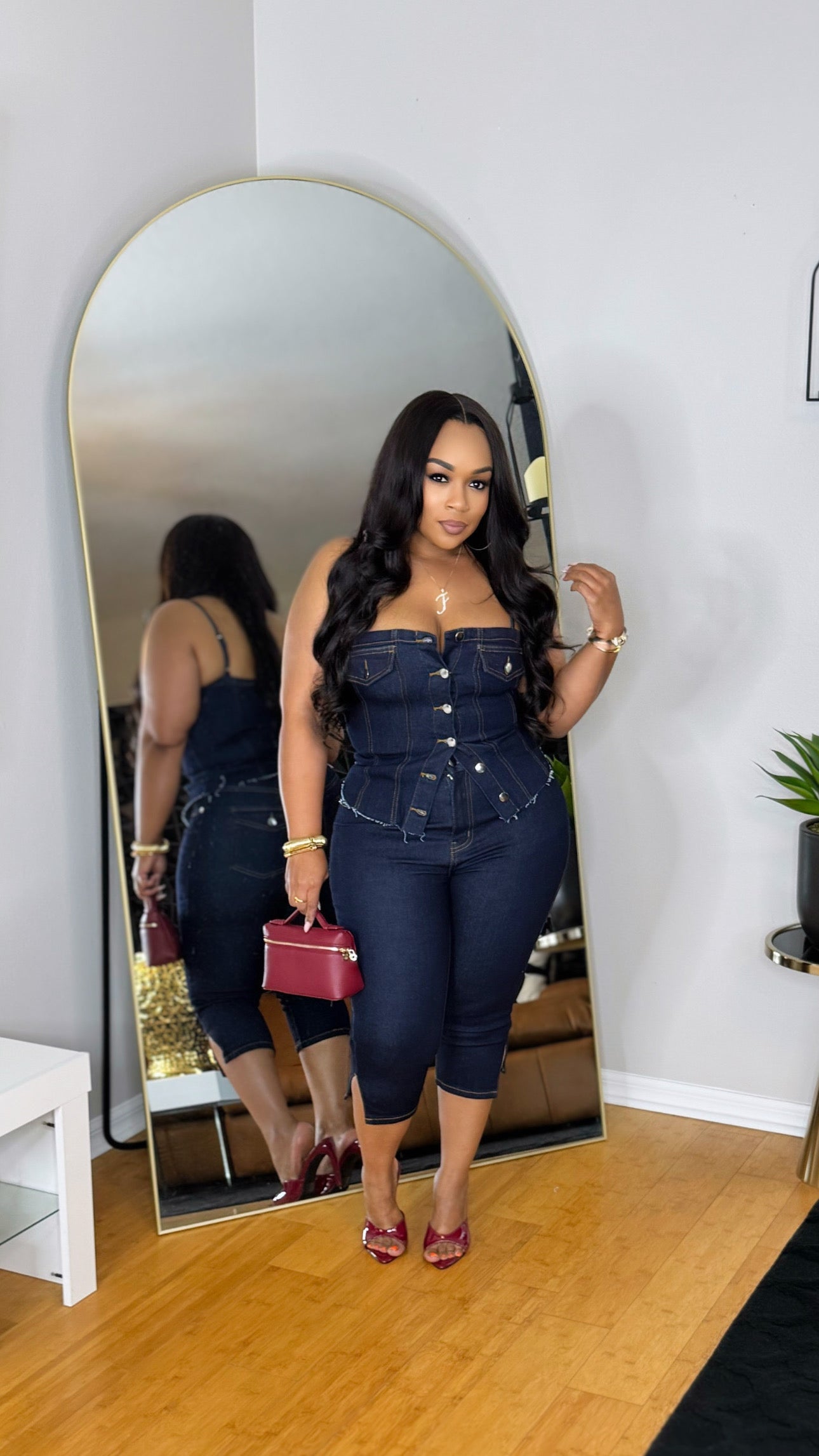 Prized Possession Denim Capri Set